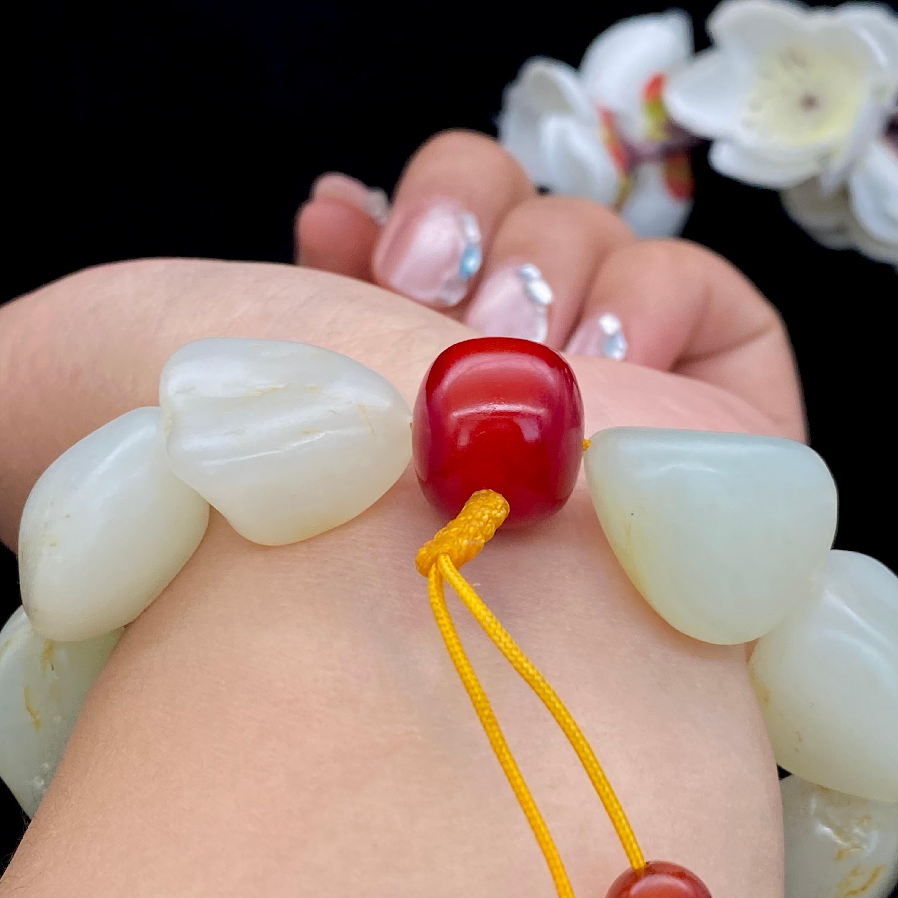 和田玉洒金皮【精品手串】（91g）