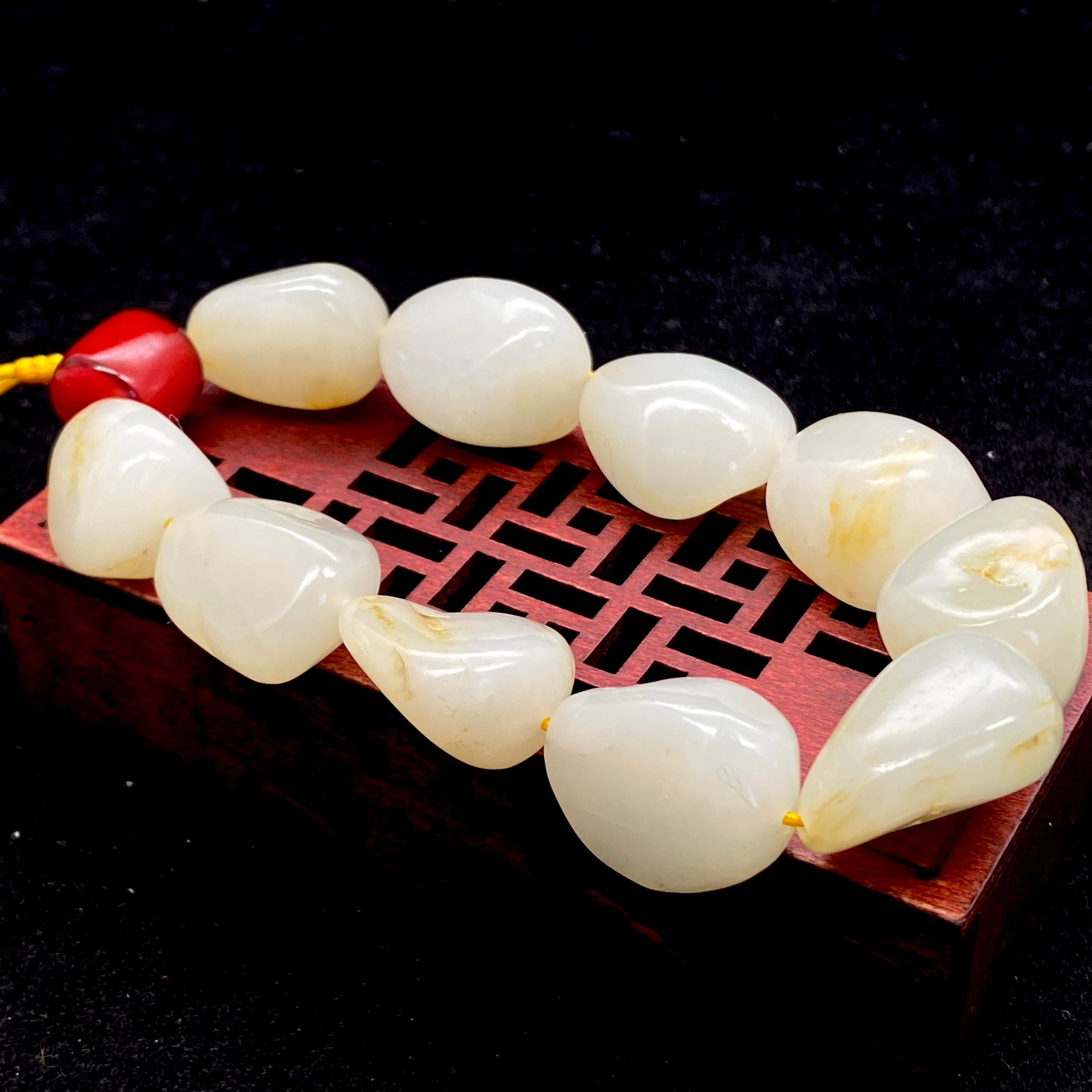 和田玉洒金皮【精品手串】（78.3g）