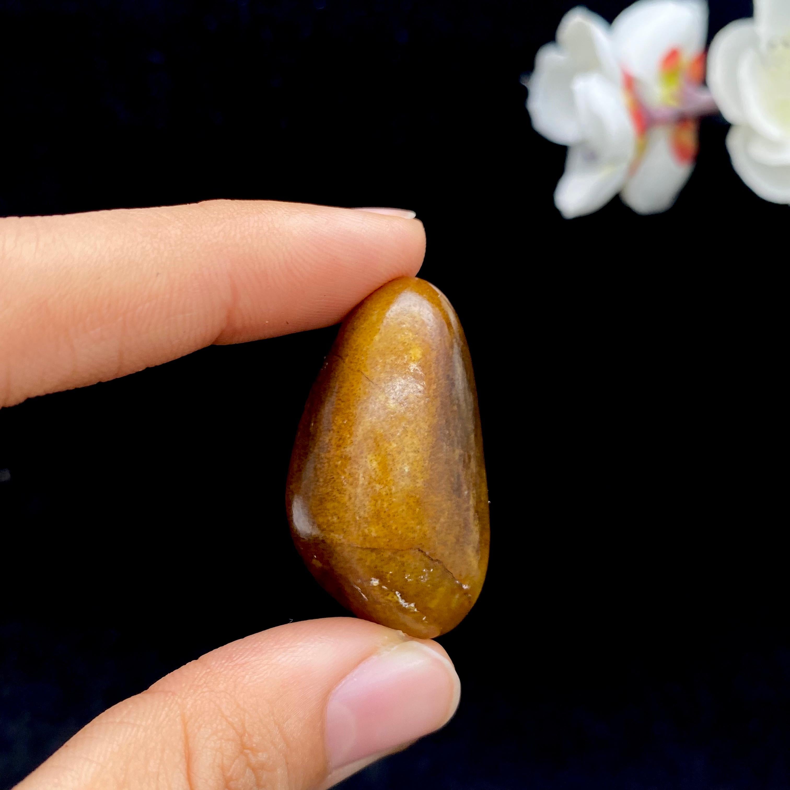 和田玉秋梨黄皮籽料挂件（19.8g）