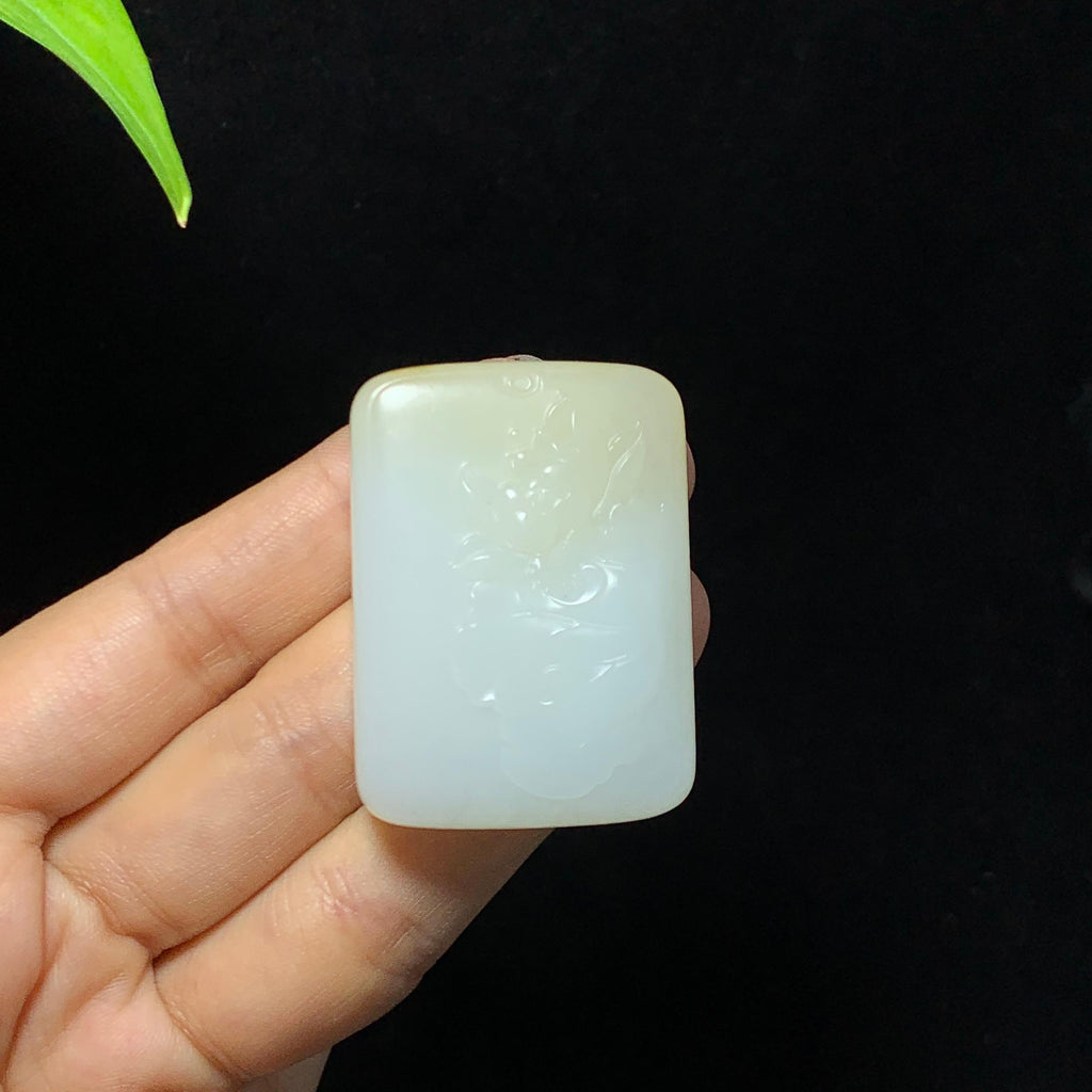 糖白玉花开富贵无事牌（48.5g）