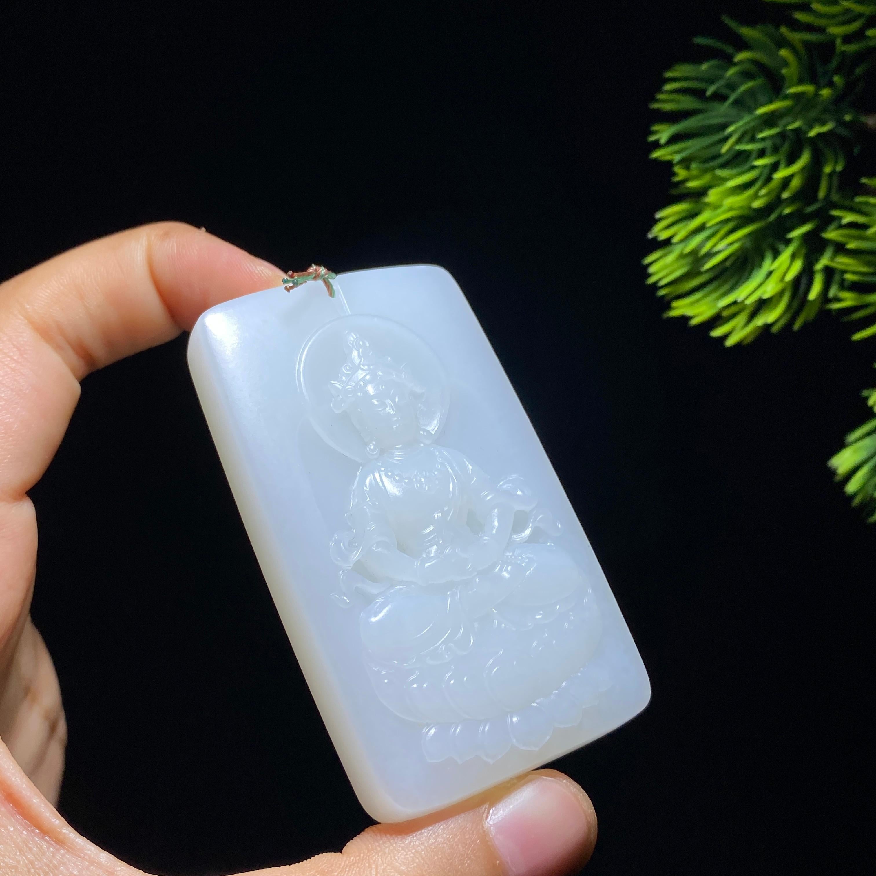 和田玉白玉观音90880481（70.0g）