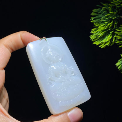 和田玉白玉观音90880481（70.0g）