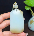新疆和田玉且末天地糖羊脂玉平安无事牌（80.8g）