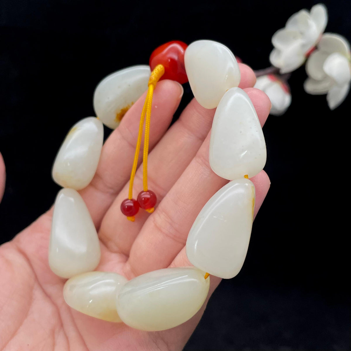和田玉白玉籽料【精品手串】（76.1g）