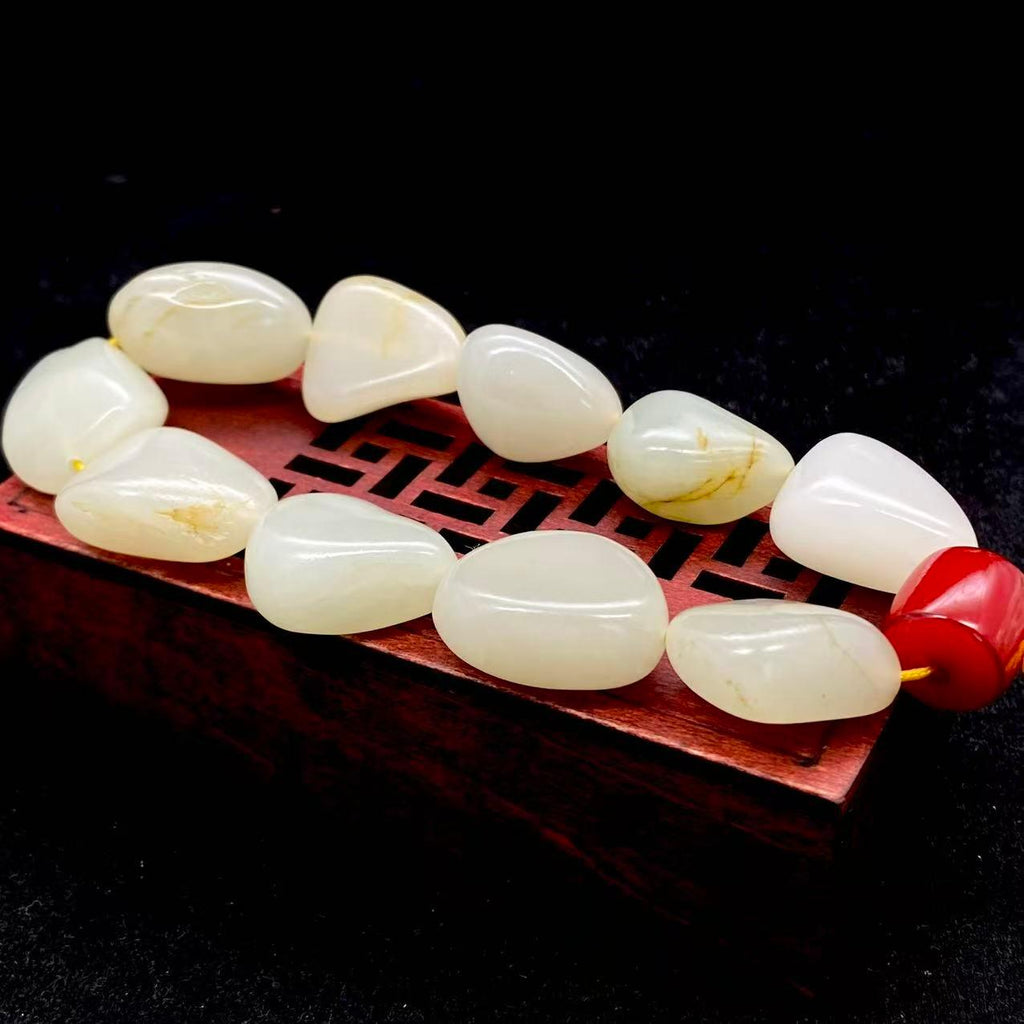 和田玉洒金皮籽料【精品手串】（67.8g）