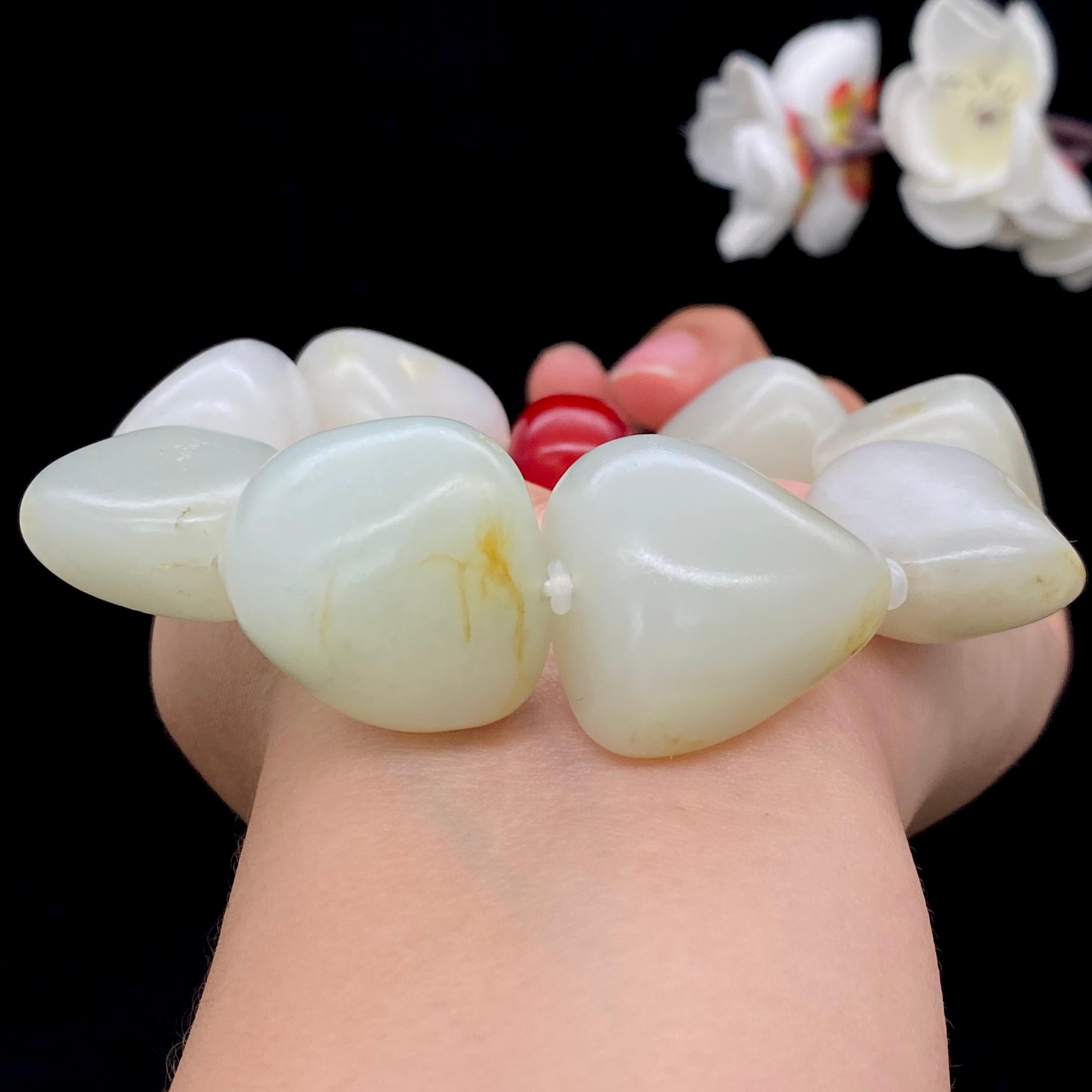 和田玉白玉籽料【精品手串】（138.2g）