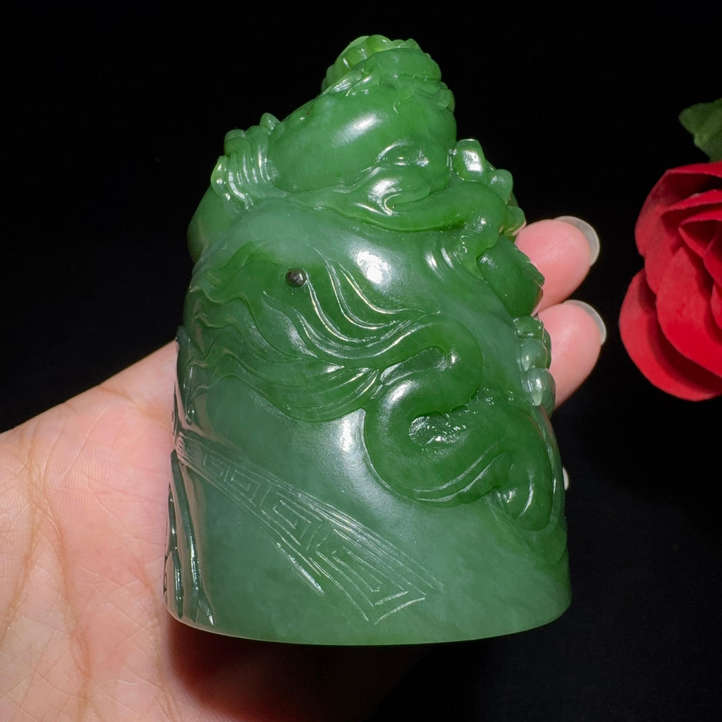 秒杀和田碧玉印章（372.1g）