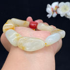 和田玉洒金皮籽料【精品手串】（65.3g）