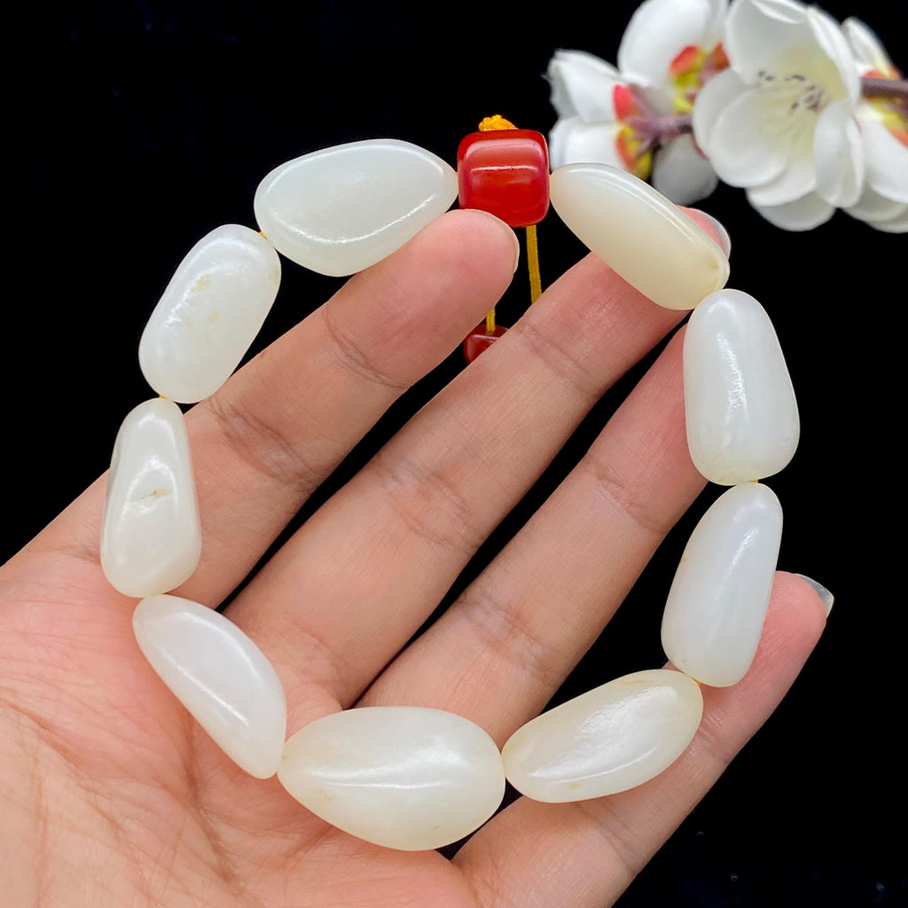 和田玉白玉籽料【精品手串】（61.1g）