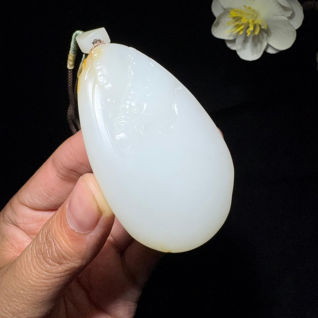 和田玉籽料御龙观音挂件（63.1g）