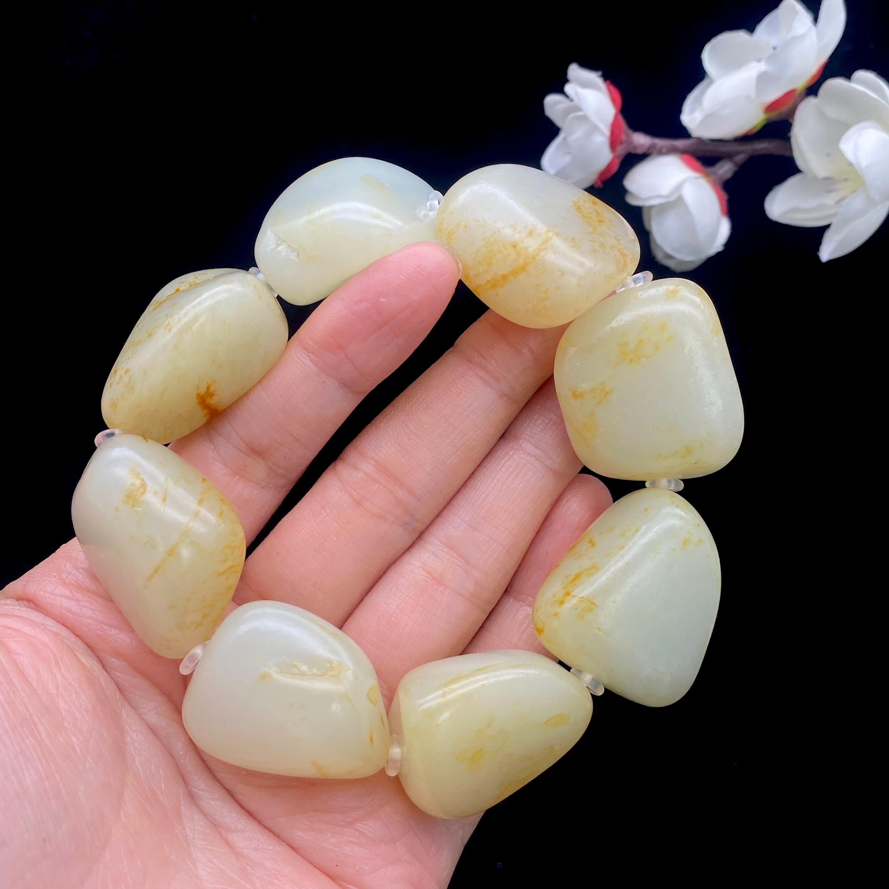 和田玉洒金皮【精品手串】（156.3g）