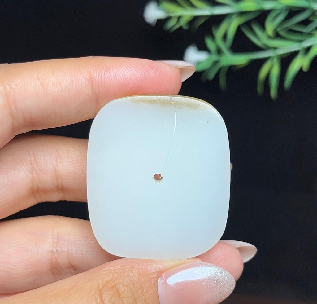 和田玉糖白平安无事牌（28.3g）