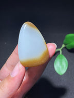 和田玉且末料糖白水滴无事牌（29.0g）