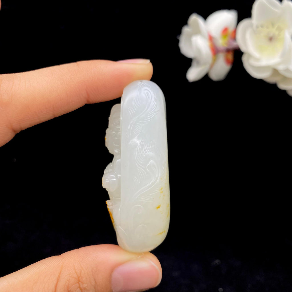 和田玉白玉籽料【观音】挂件（63.7g）