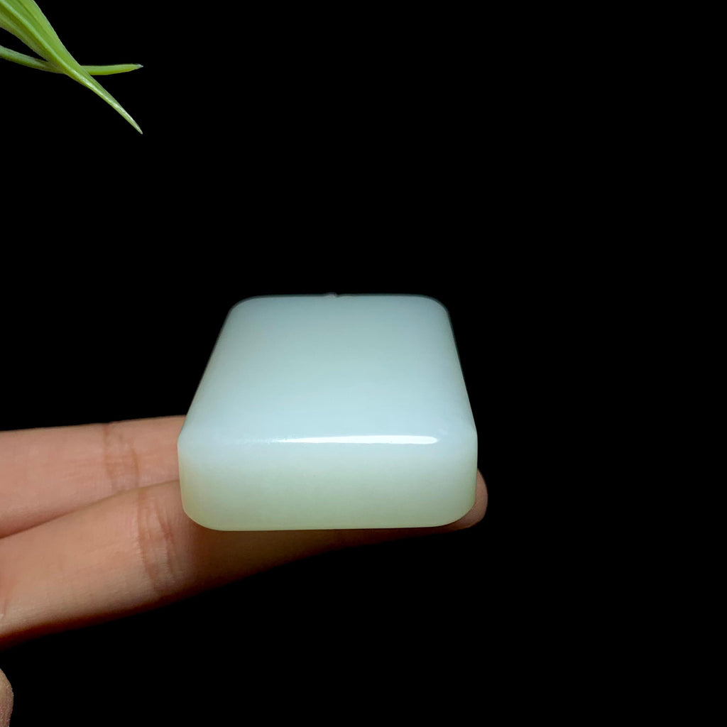 精品和田羊脂白玉无事牌挂件（93.8g）