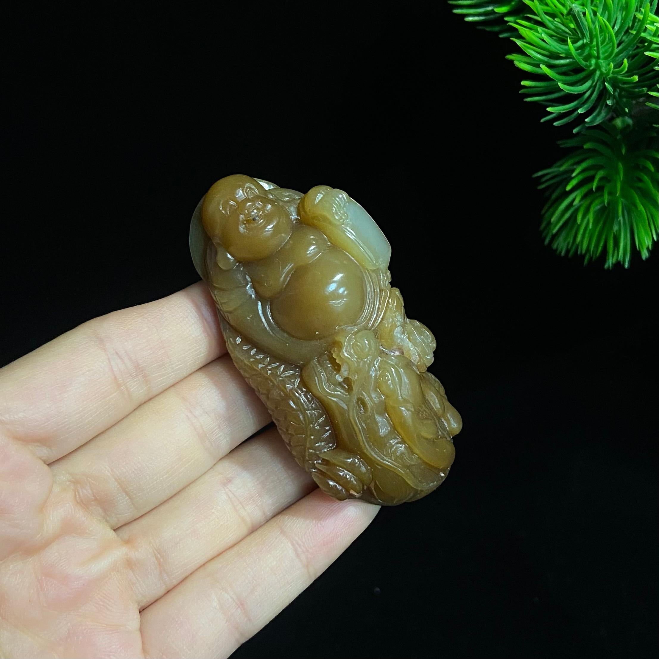和田且末金山糖玉御龙佛公挂件（66.0g）