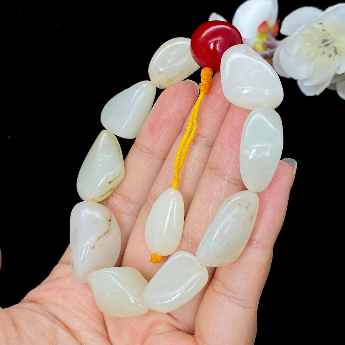 和田玉白玉籽料【精品手串】（58.7g）