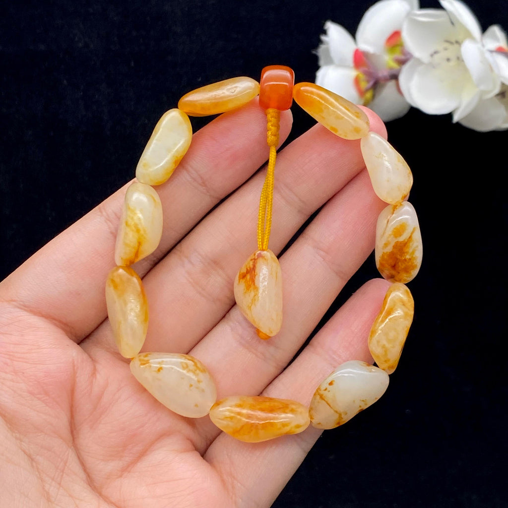 和田玉洒金皮【精品手串】（28g）