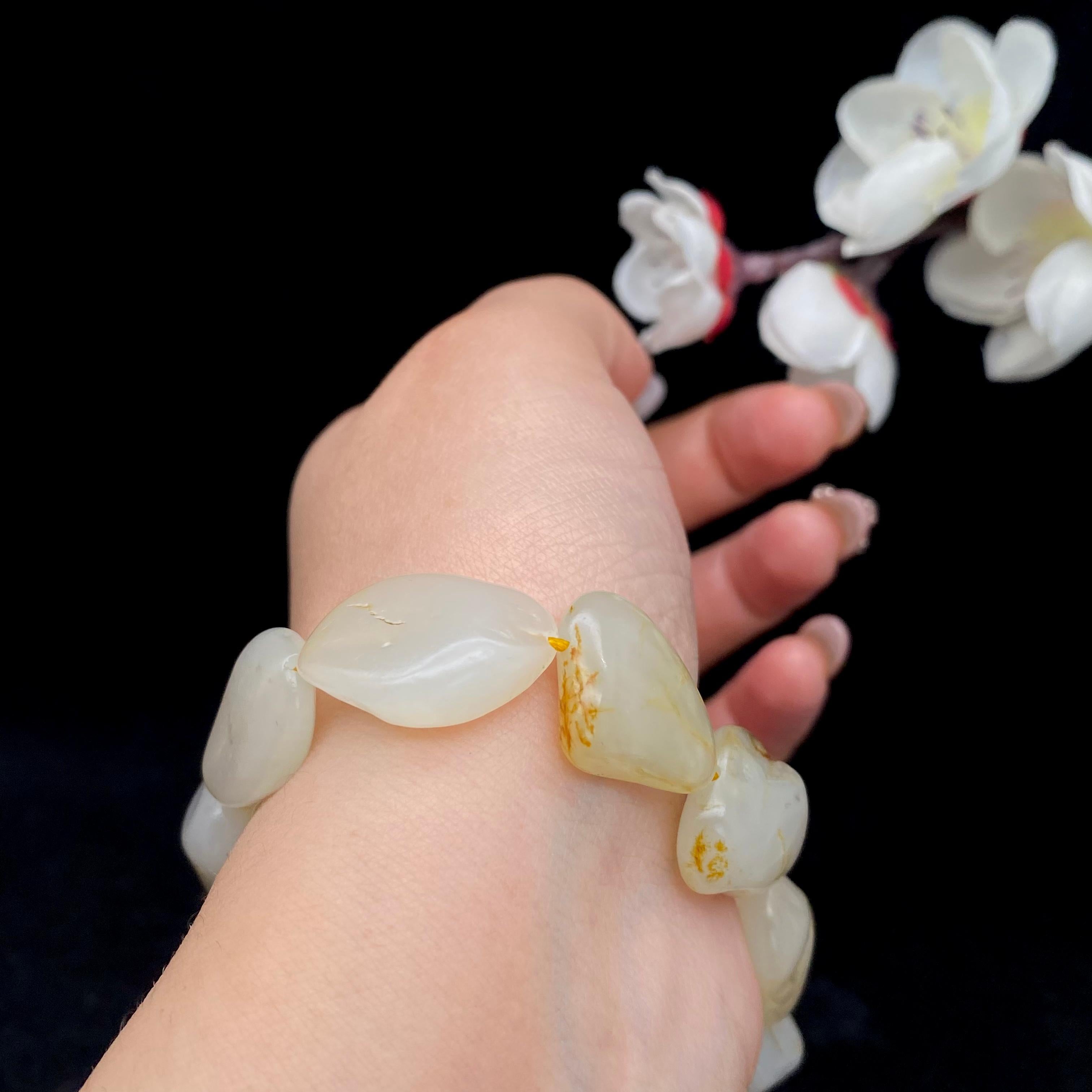 和田玉洒金皮【精品手串】（34.4g）