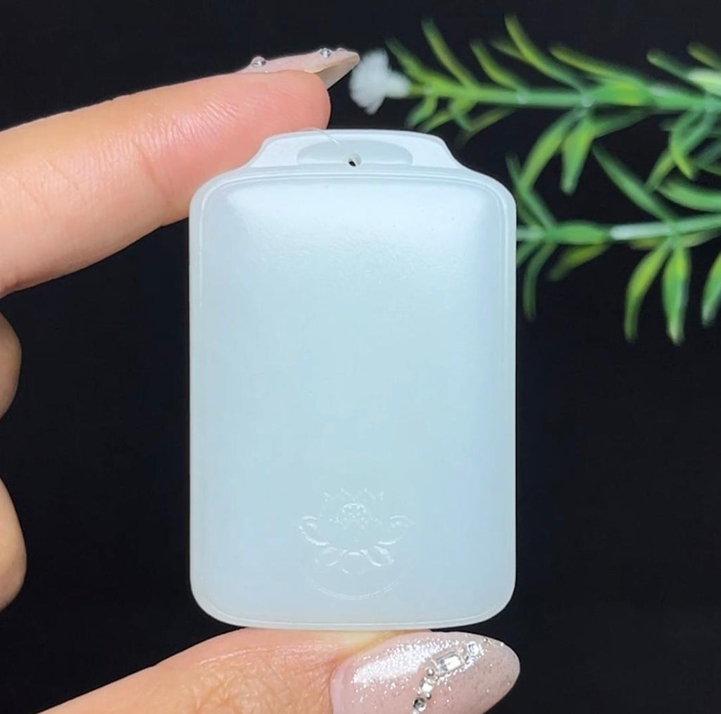 和田白玉莲花平安无事牌（52.3g）