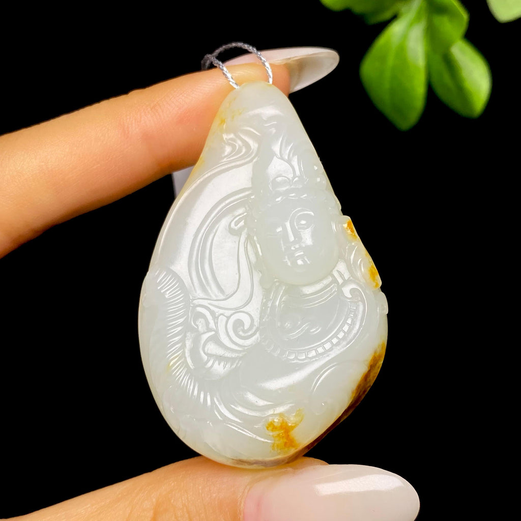 和田玉籽料文殊菩萨HZ2606073063（38.2g）