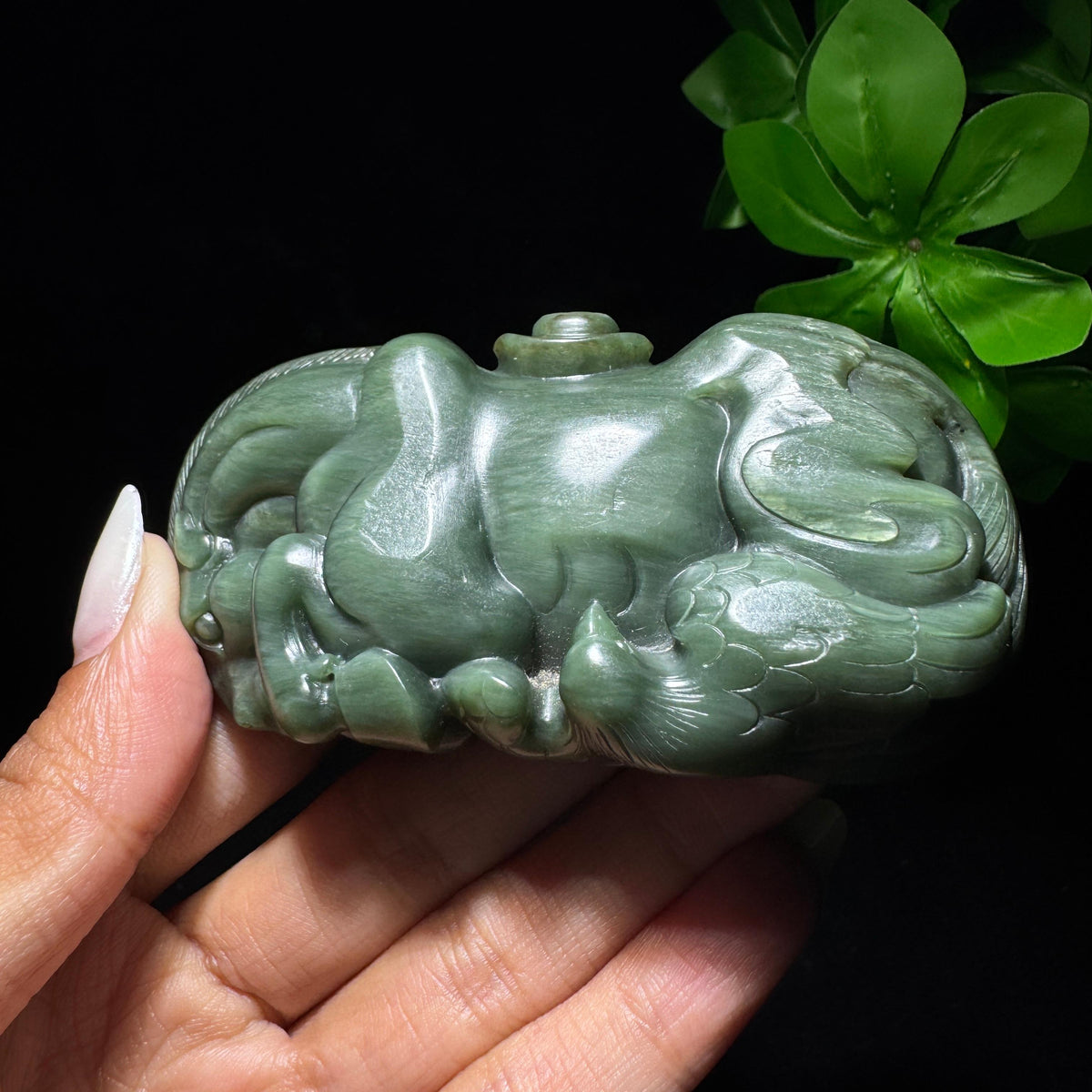 和田玉籽料沙枣青马上有福（161.4g）