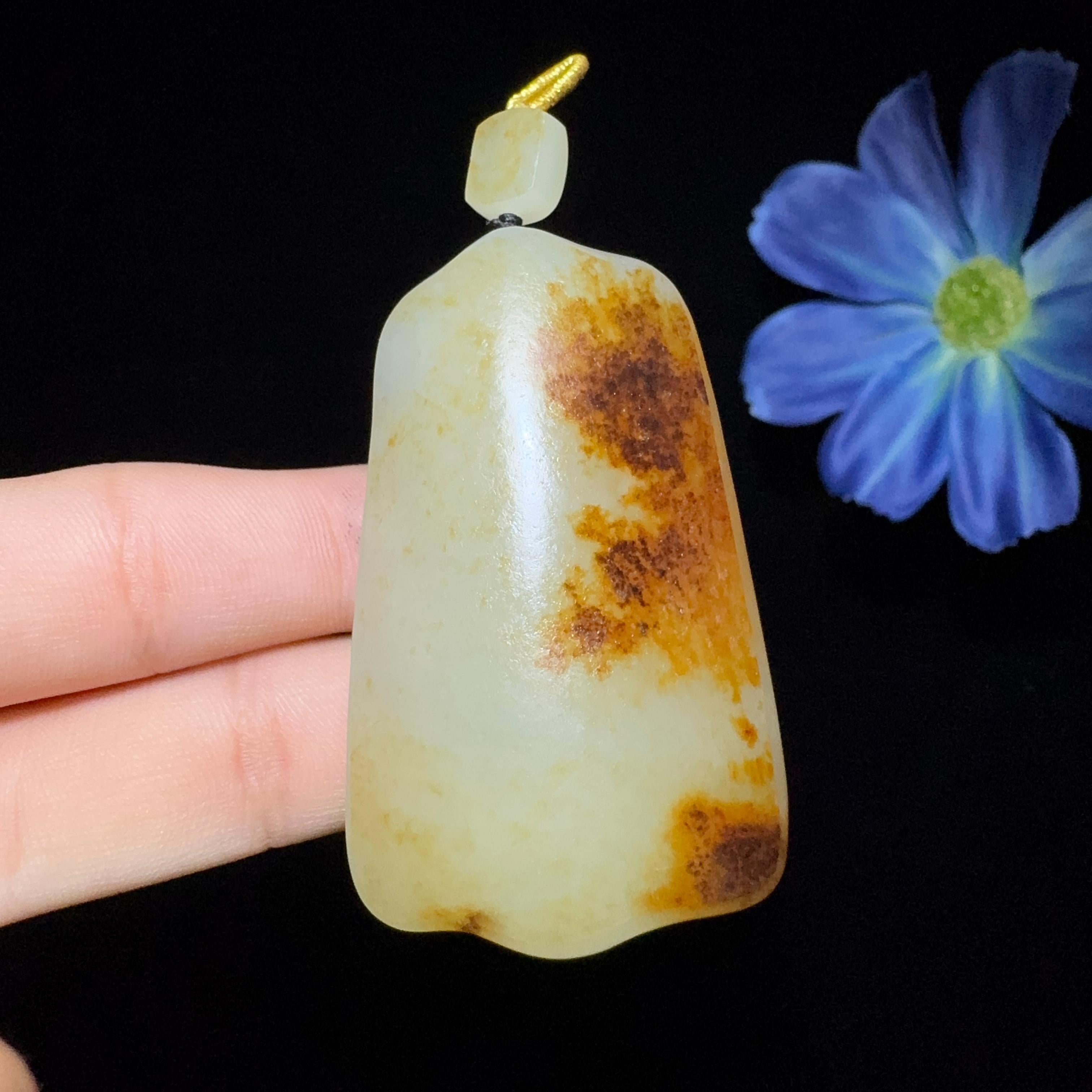 和田玉籽料平安无事牌（60.9g）