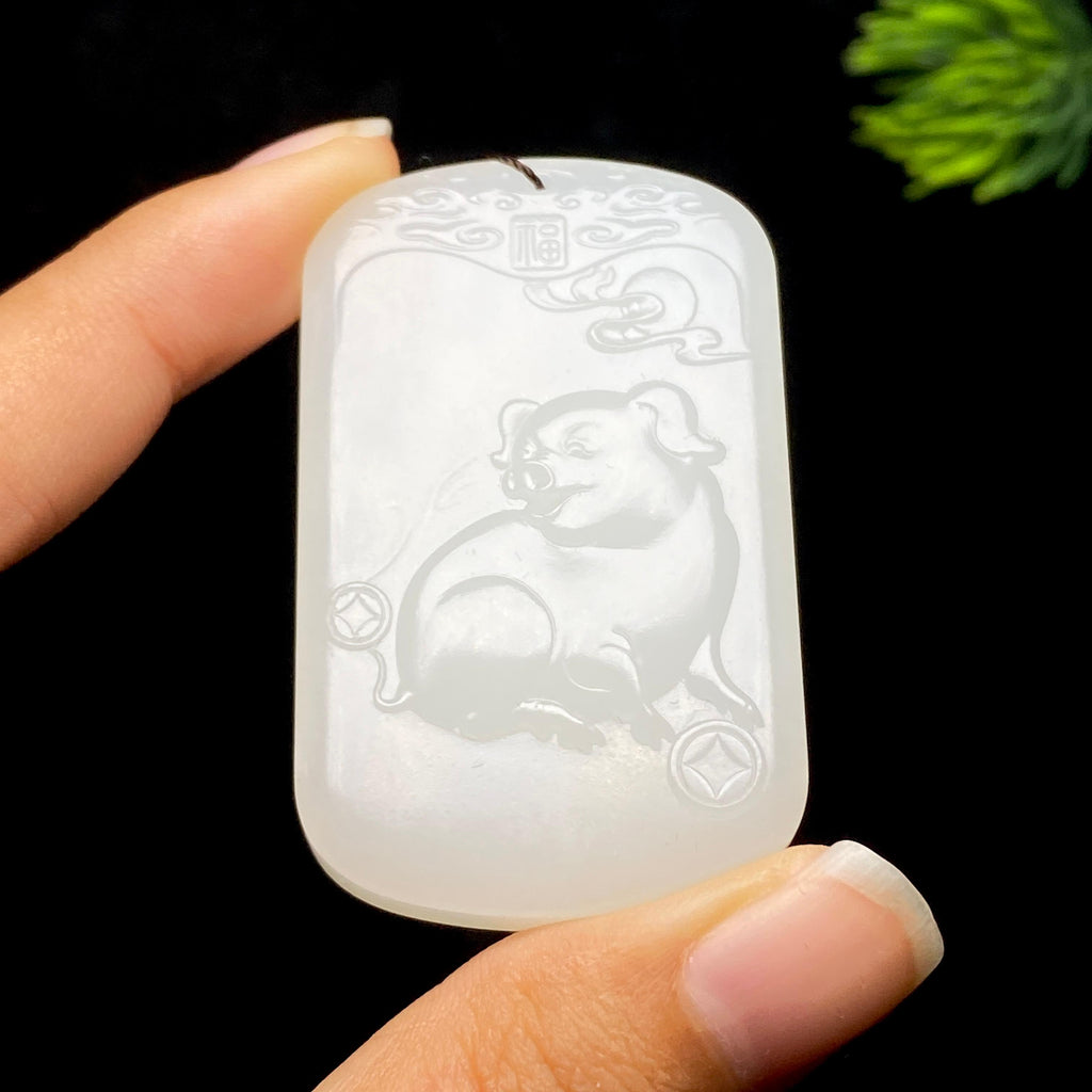 和田玉白玉生肖猪（33.2g）