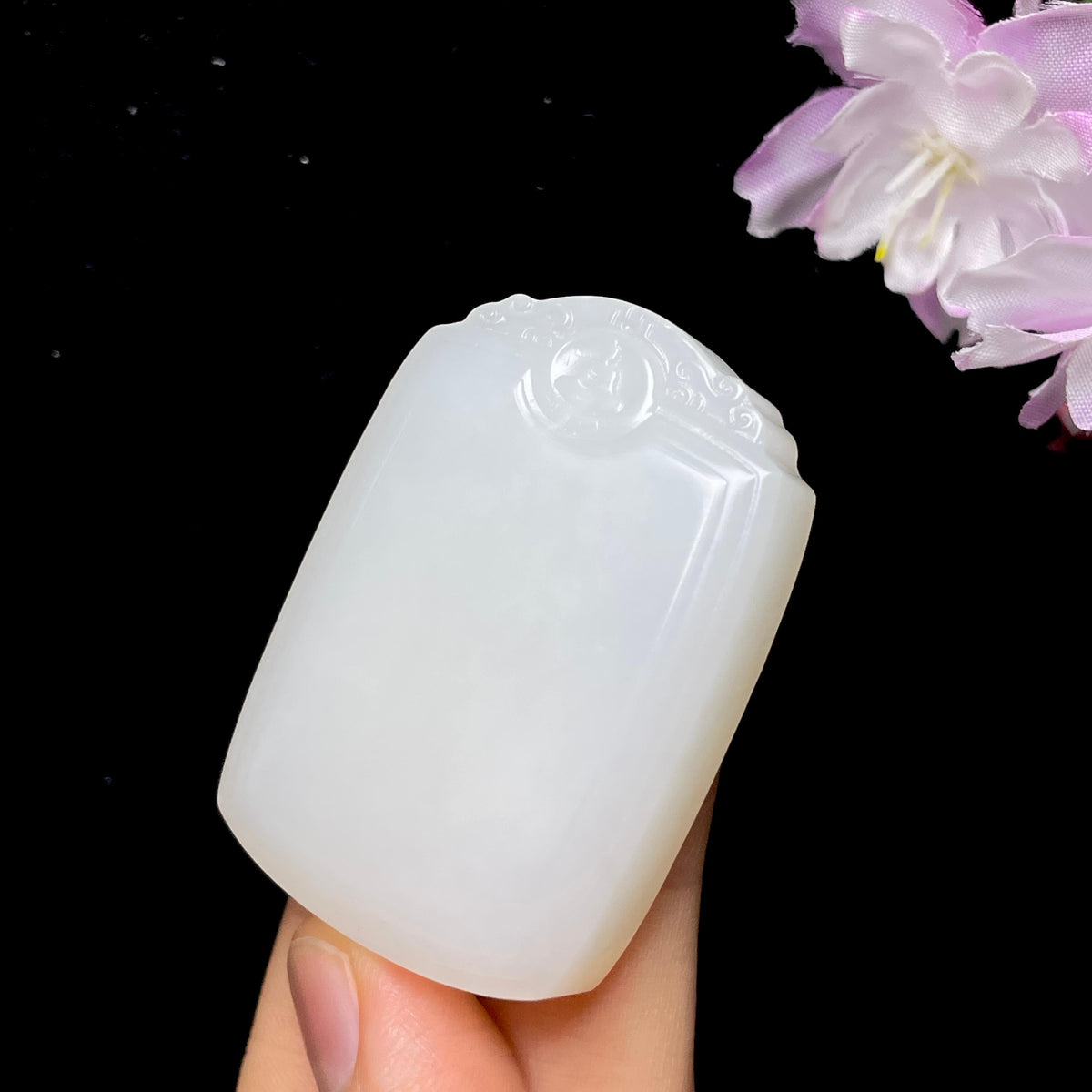 和田玉白玉无事牌（50.2g）