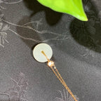 18k金羊脂白玉玉扣项链（4.4g）