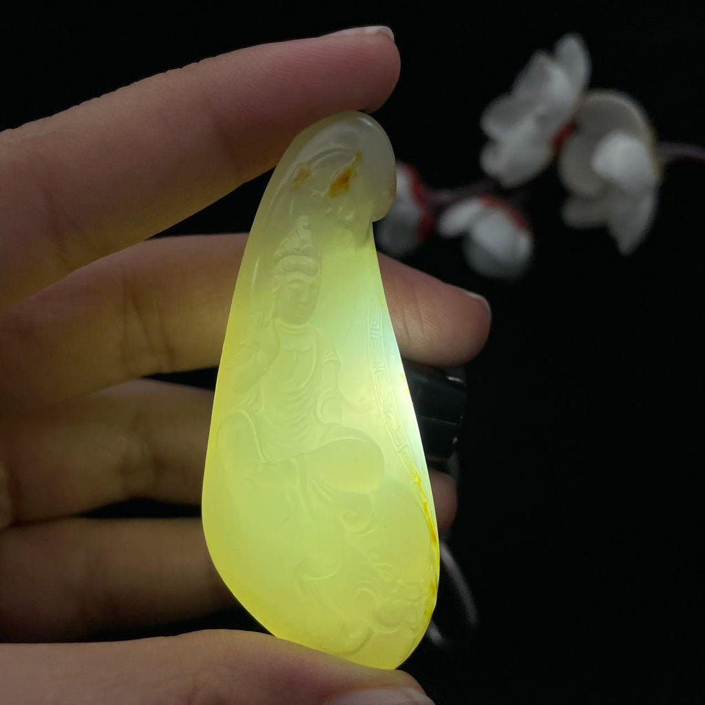 和田玉籽料【观音】挂件（38.7g）