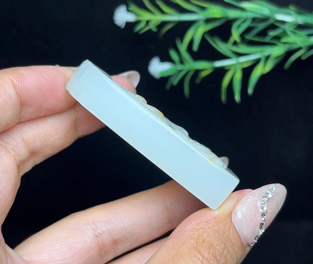 和田玉糖白料悟道年年有余（48.6g）