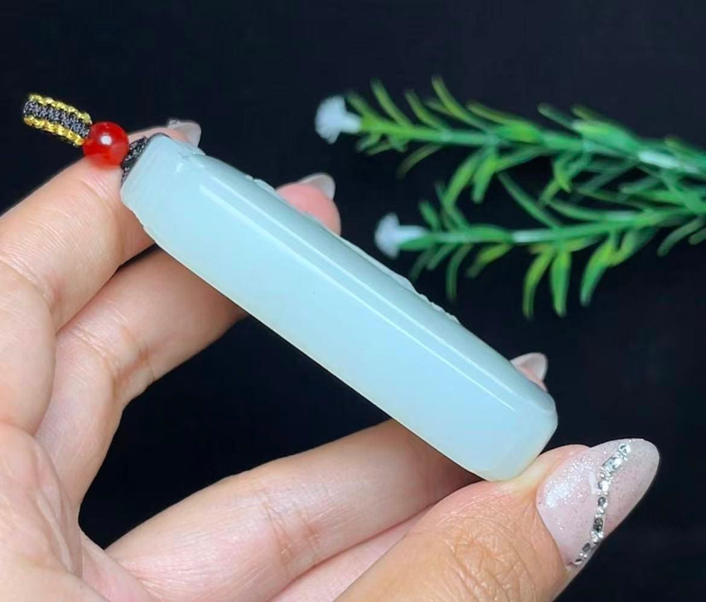 和田白玉步步高升平安无事牌（77.5g）