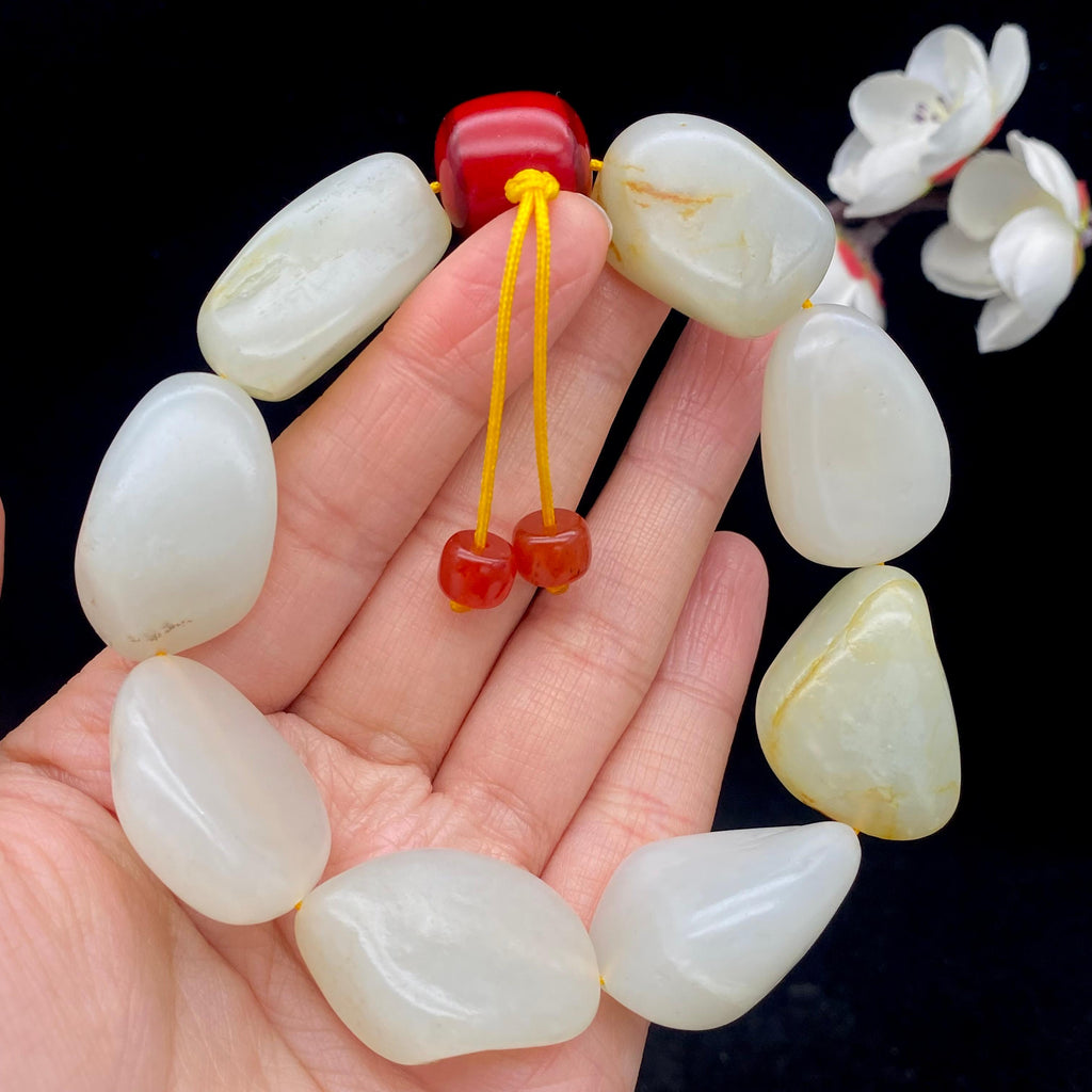 和田玉洒金皮籽料【精品手串】（94.2g）