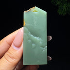 和田玉籽料沙枣青无相佛（56.0g）