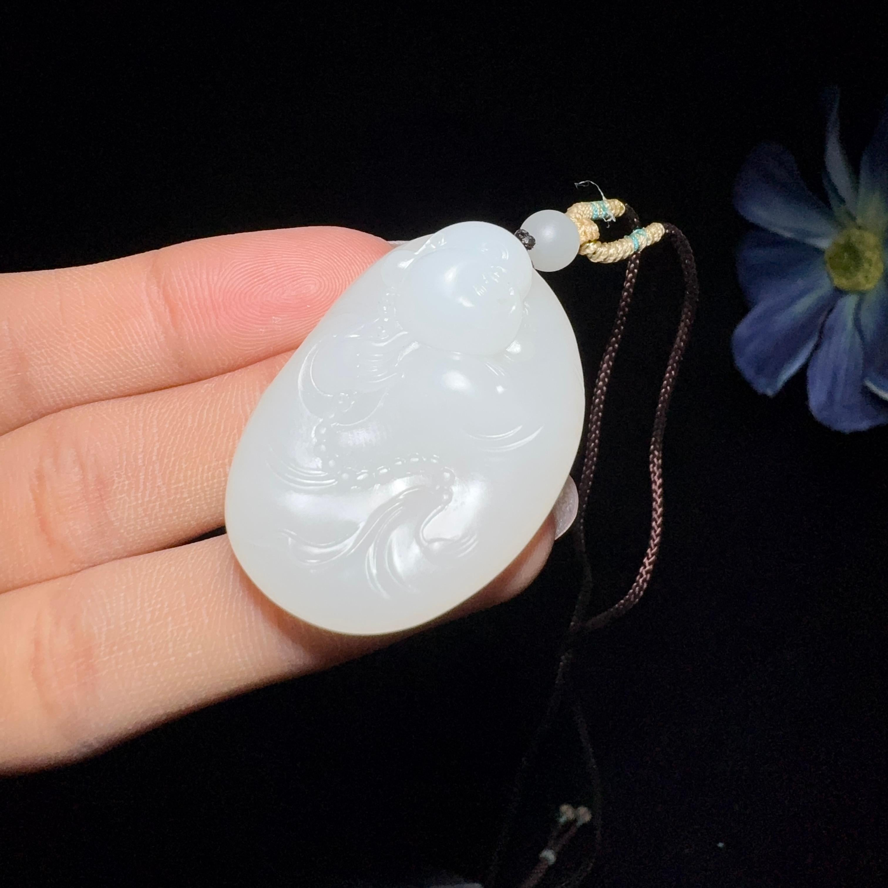 和田玉籽料挂件佛公（19.1g）
