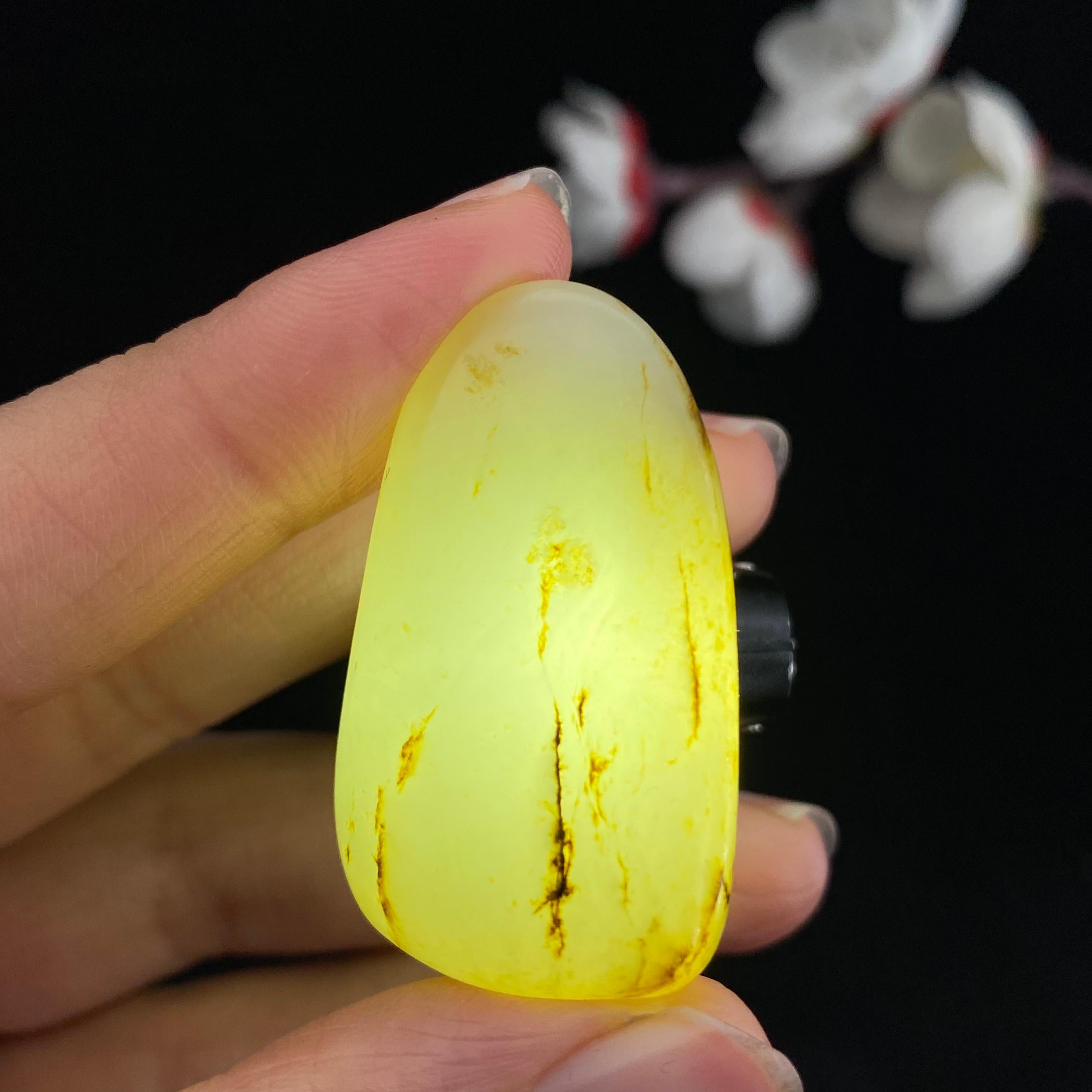 和田玉聚黄皮籽料（18.8g） – 厚德载玉