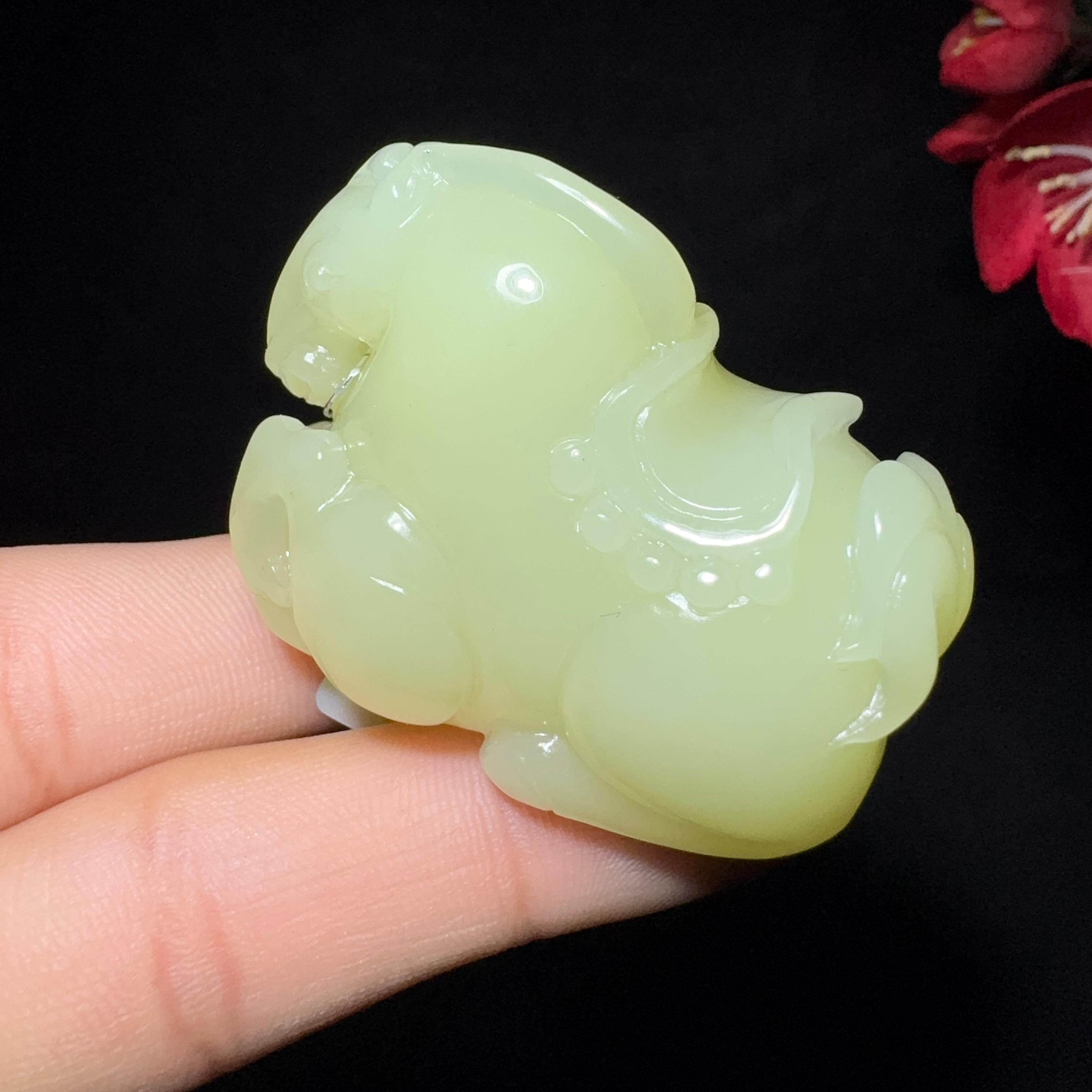 秒杀和田玉黄口马到成功挂件（69.0g）
