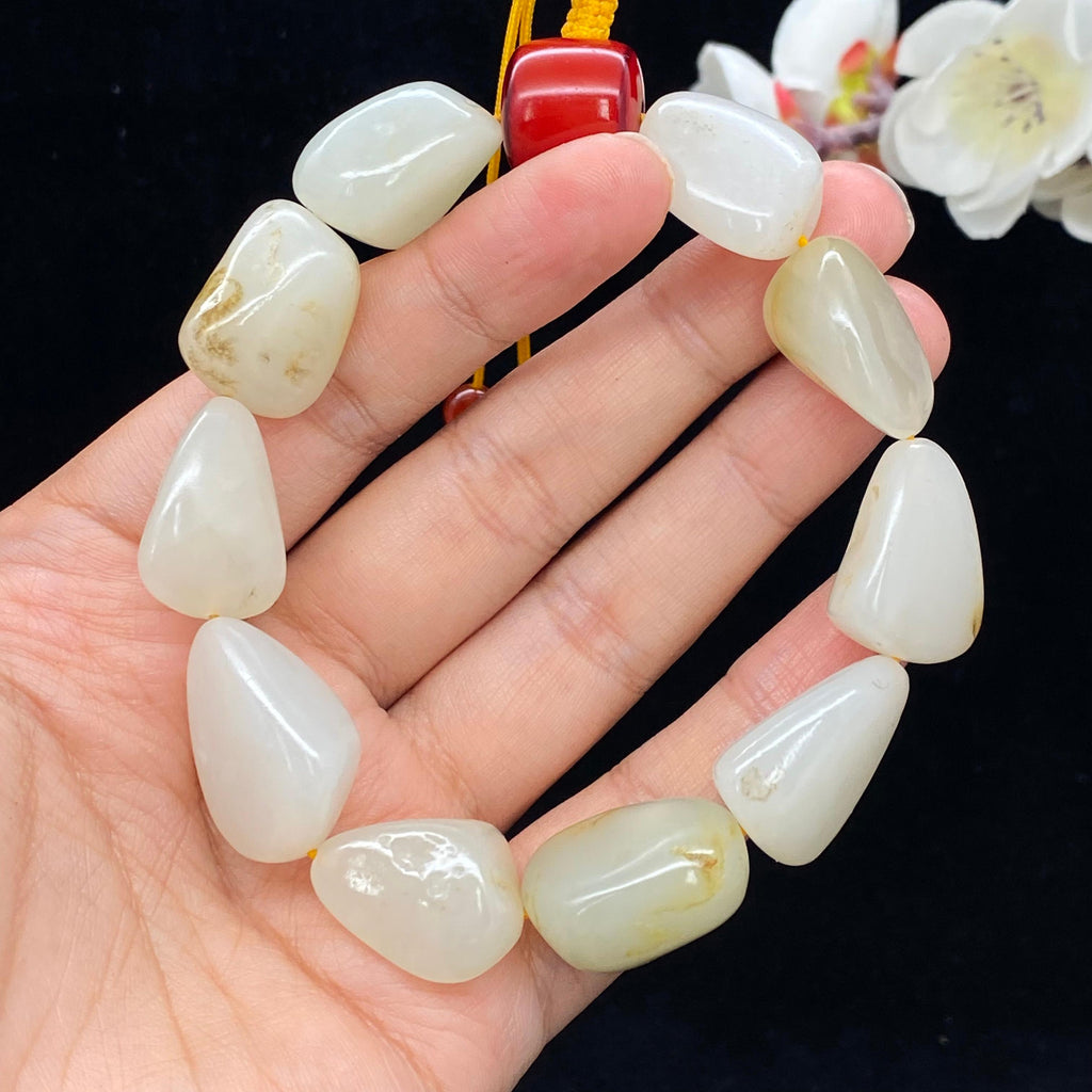 和田玉白玉籽料【精品手串】（68.4g）