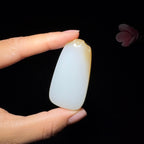 和田玉糖白水滴平安无事牌（35.7g）