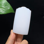 收藏级和田山料羊脂白玉无事牌挂件（90.8g）
