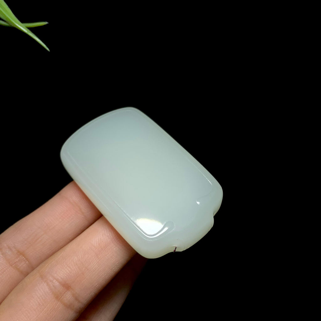 精品和田玉冰底晴水无事牌（42.3g）