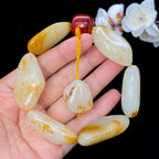 和田玉洒金皮籽料【精品手串】（107.8g）