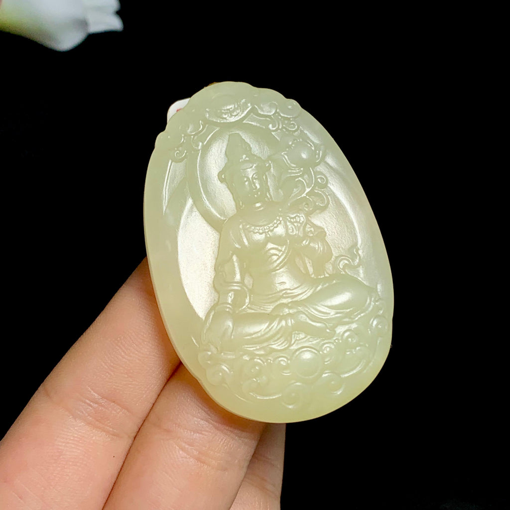 和田玉黄口观音（34.0g）