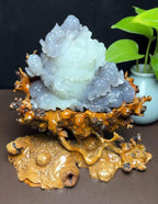 和田玉紫罗兰双色百财摆件（657.0g）
