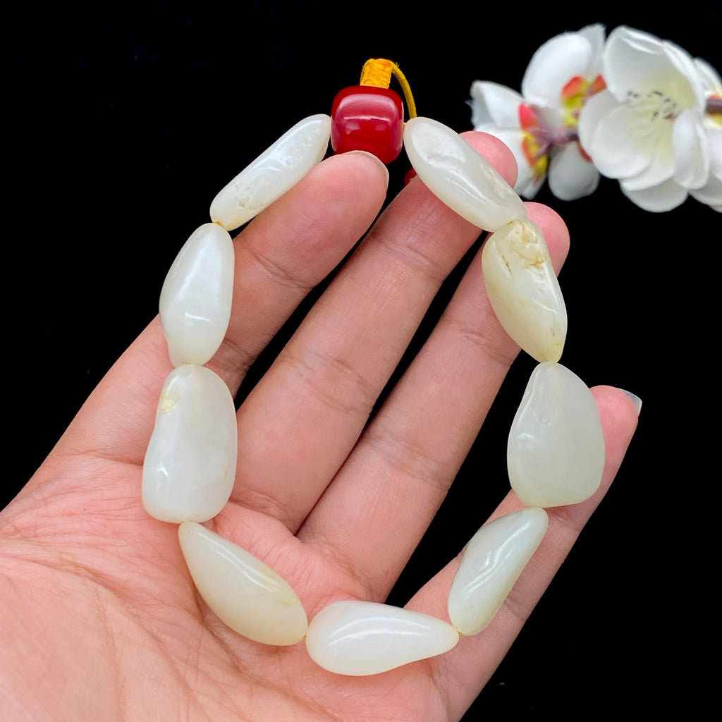 和田玉白玉籽料【精品手串】（55.9g）