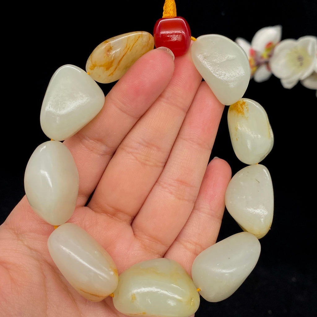 和田玉洒金皮籽料【精品手串】（119.2g）