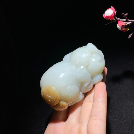 新疆且末糖白玉生肖猪手把件（258.9g）
