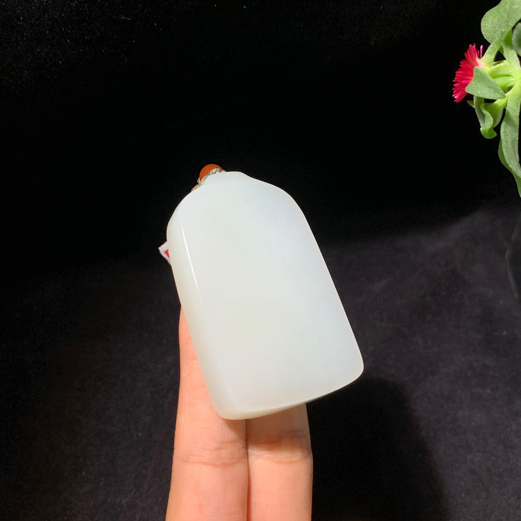 高品质和田羊脂白玉无事牌（52.6g）
