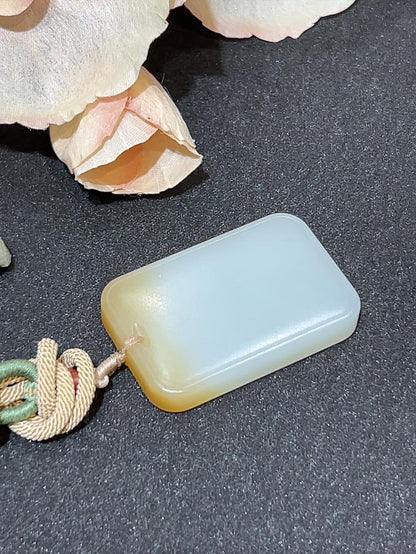 和田玉且末料糖白平安无事牌（36.0g）